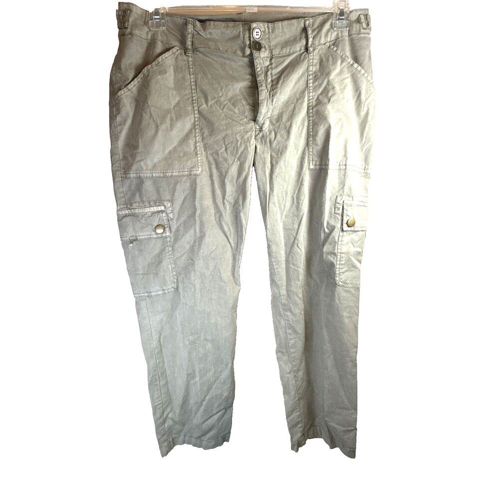 XCVI Wearables Cargo Ankle Pants L Cotton Stretch Utility Gorpcore Lightweight